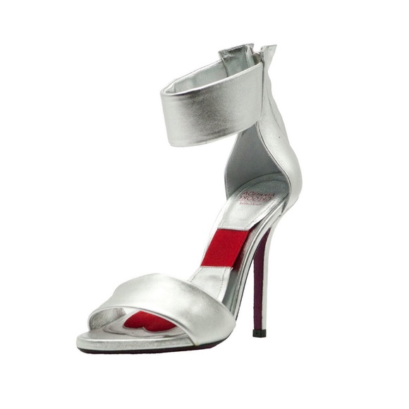 Amanda Gregory Shoes - Amanda Gregory metallic silver ankle band heel